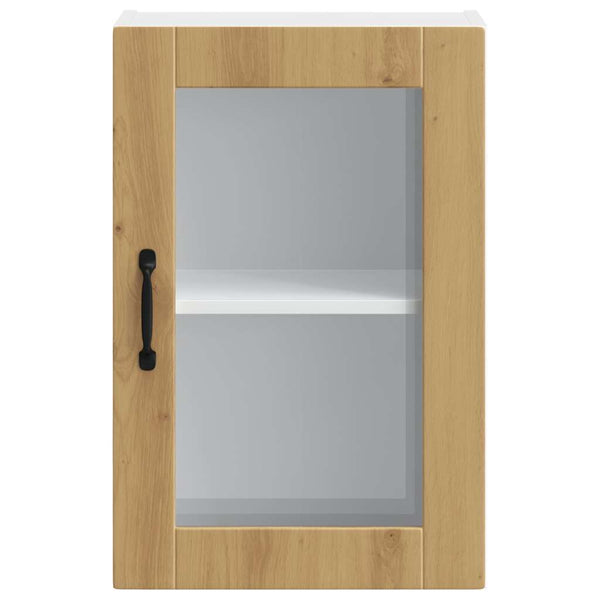 Küchen Hängeschrank Artisan-Eiche mit Glastür