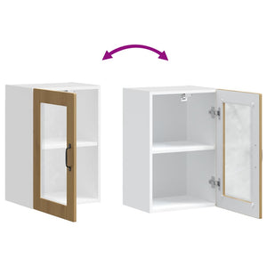 Küchen Hängeschrank Artisan-Eiche mit Glastür
