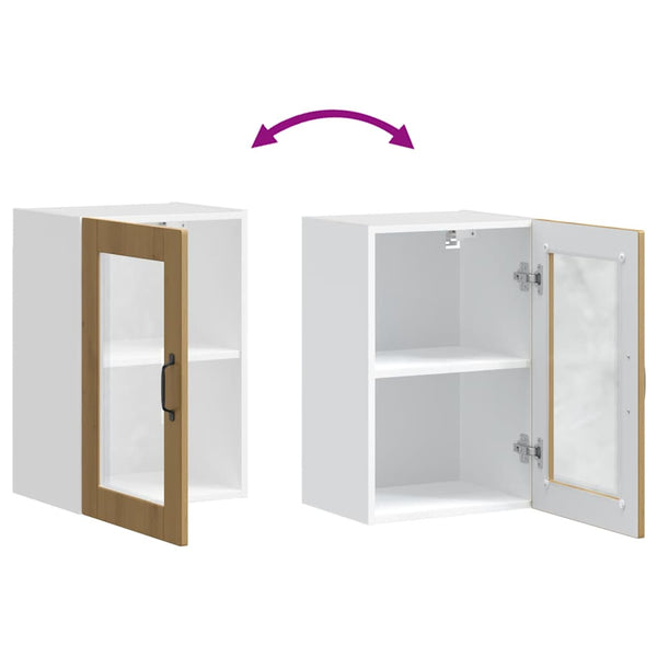 Küchen Hängeschrank Artisan-Eiche mit Glastür