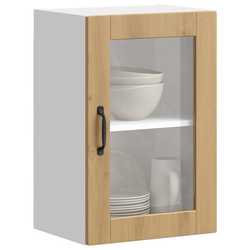 Küchen Hängeschrank Artisan-Eiche mit Glastür