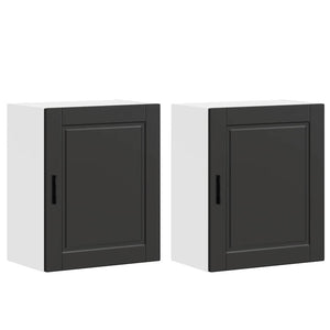 Küchen Hängeschränke 2er Set Schwarz