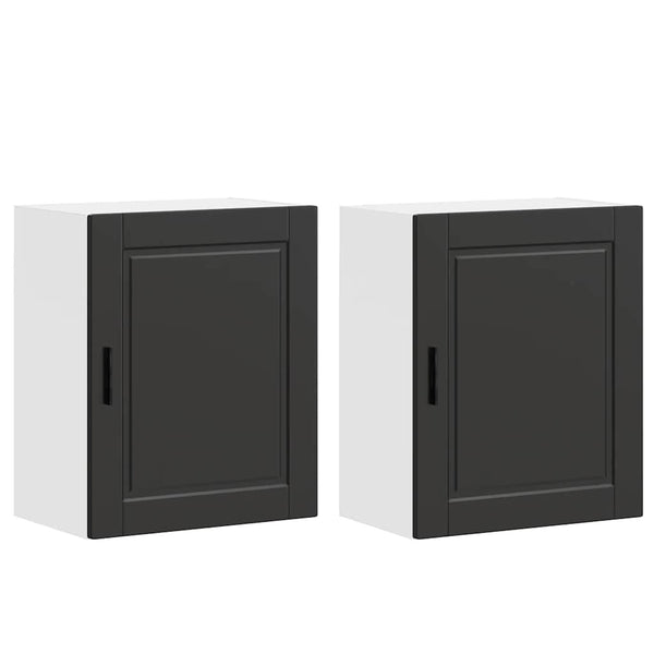 Küchen Hängeschränke 2er Set Schwarz