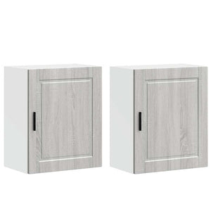 Küchen Hängeschränke, 2er Set, Grau/Sonoma