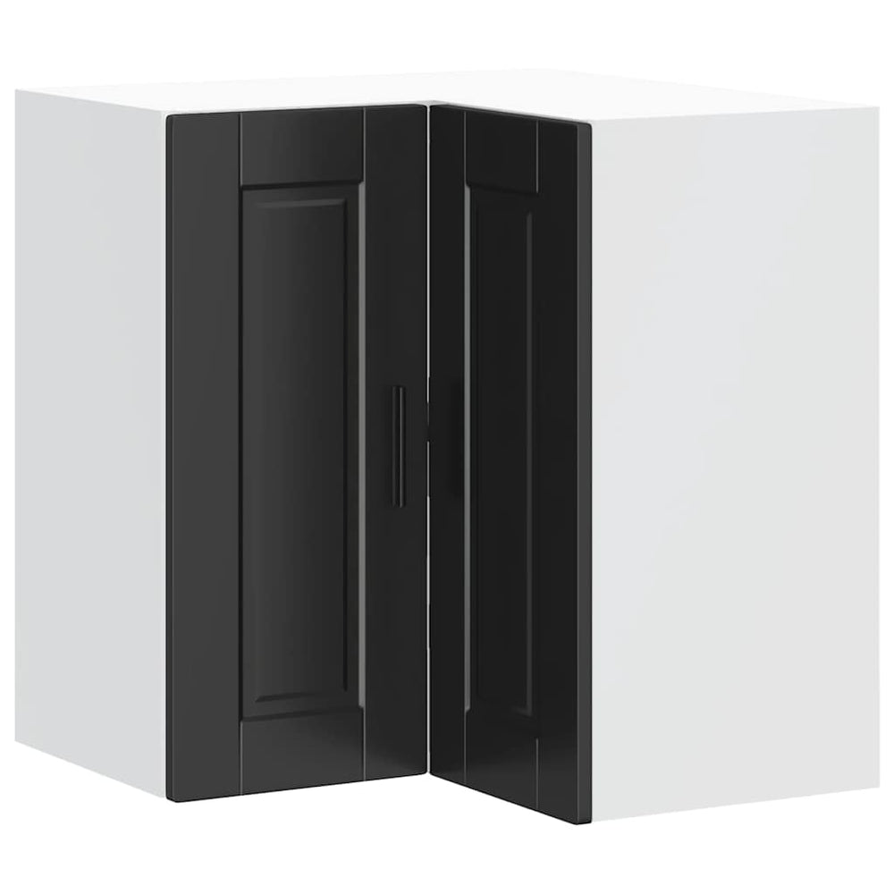 Schwarzer Küchen-Eckhängeschrank Porto
