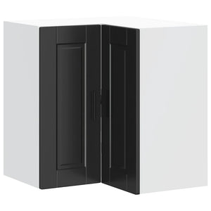 Schwarzer Küchen-Eckhängeschrank Porto
