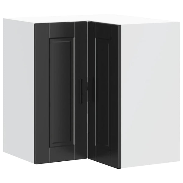 Schwarzer Küchen-Eckhängeschrank Porto
