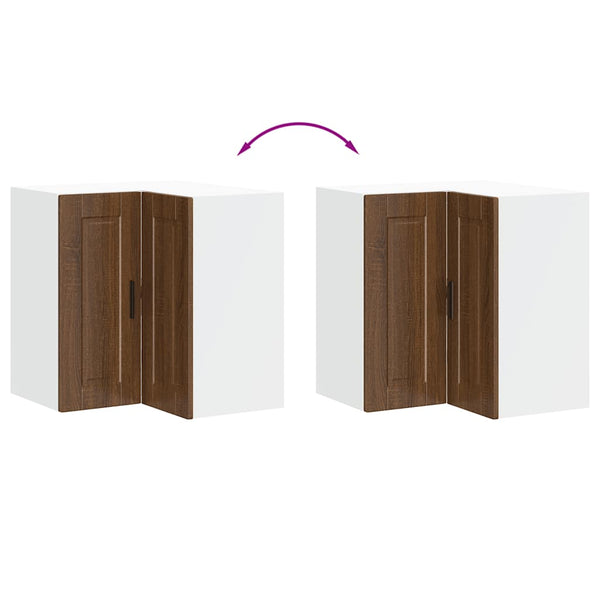 Küchen Eckhängeschrank Braun Eichenoptik
