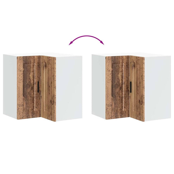 Küchen Eckhängeschrank Altholz-Optik