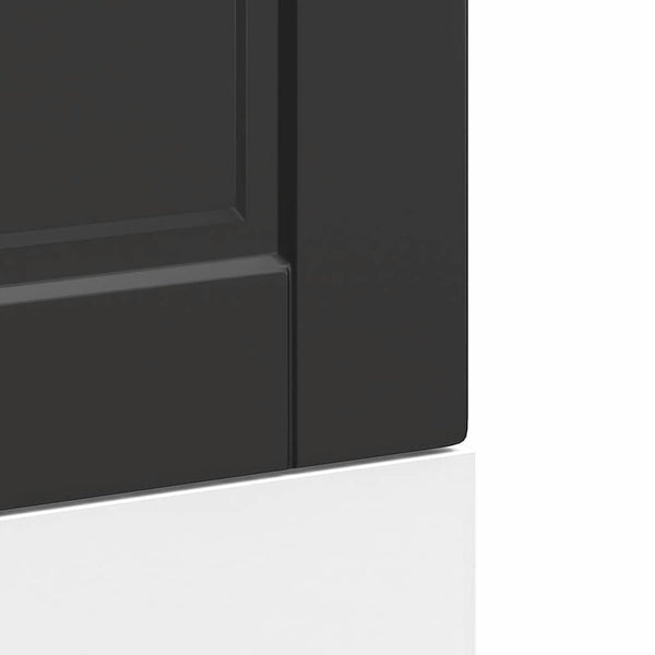 vidaXL Façade de lave-vaisselle Porto Noir 45x1,5x57 cm Bois d'ingénierie