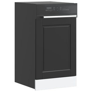 vidaXL Façade de lave-vaisselle Porto Noir 45x1,5x57 cm Bois d'ingénierie