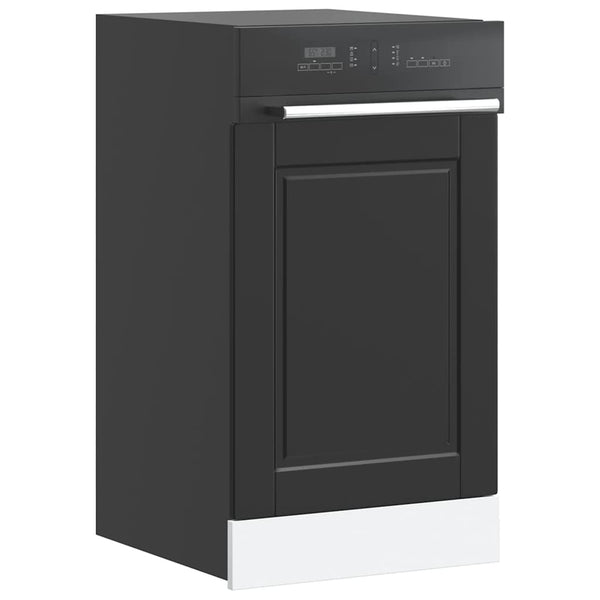 vidaXL Façade de lave-vaisselle Porto Noir 45x1,5x57 cm Bois d'ingénierie
