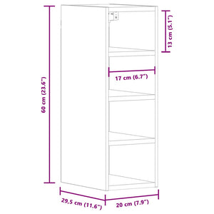 Hängeschrank Riga Grau Sonoma 20x60 cm