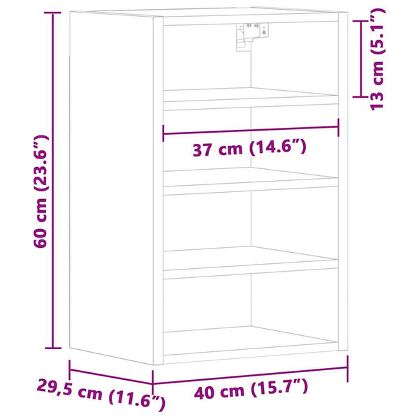 Hängeschrank Riga Grau/Sonoma 40x60 cm