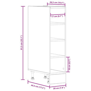 Küchen Unterschrank Riga Grau Sonoma 20x44,5x81,5 cm