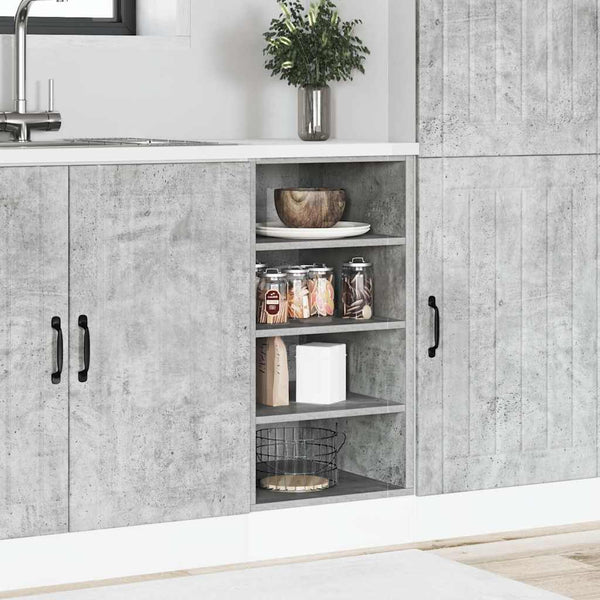 vidaXL Meuble bas Riga gris béton 40x44,5x81,5 cm, bois d'ingénierie