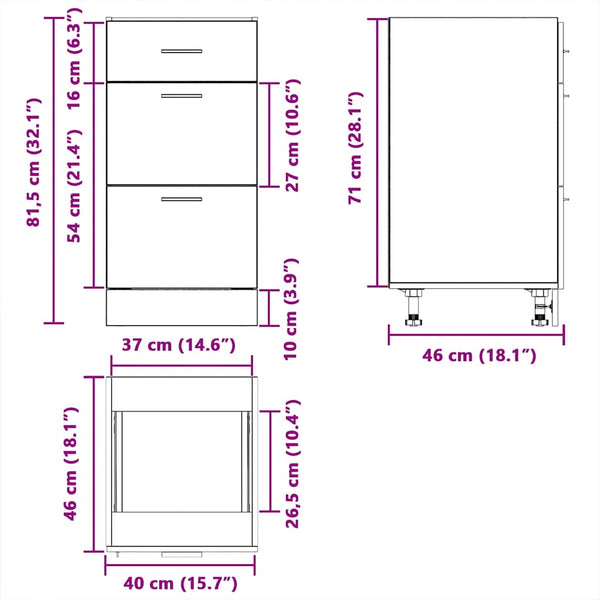 Unterschrank Lyon Sonoma-Eiche 40 cm