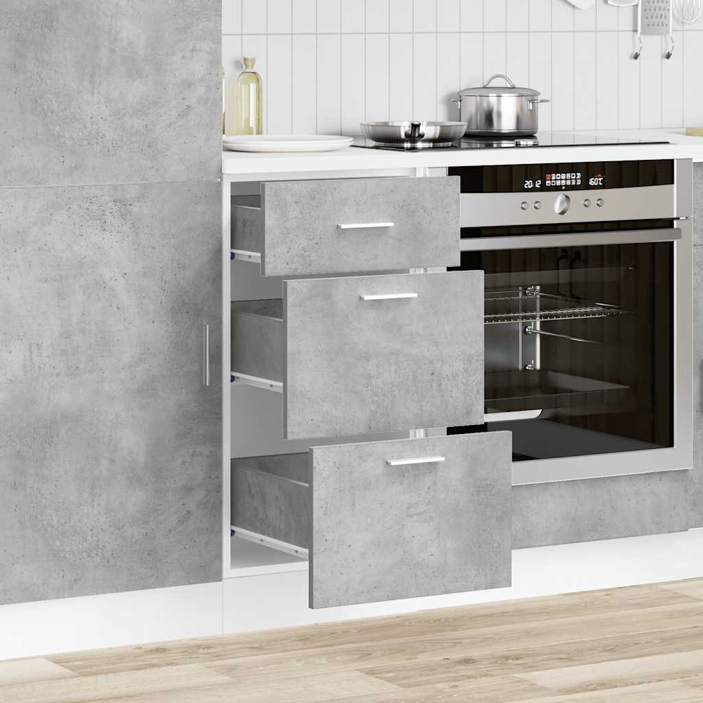 vidaXL Meuble bas Lyon gris béton 40x46x81,5 cm bois d'ingénierie
