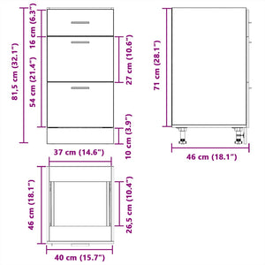 Unterschrank Lyon Altholz-Optik 40 cm