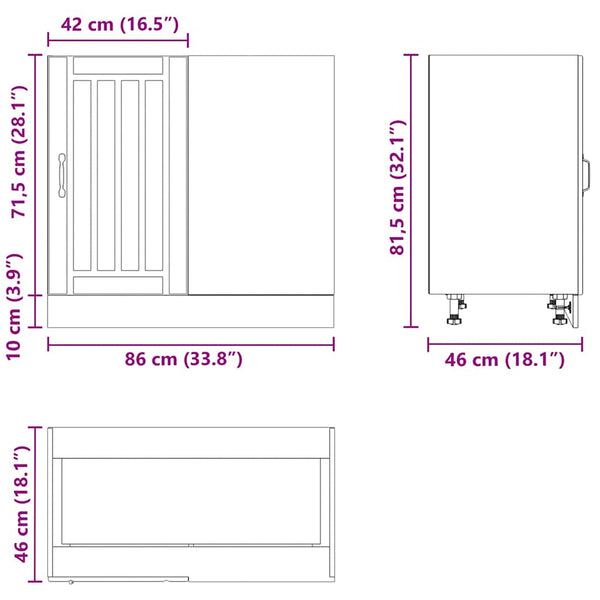 Küchenunterschrank Betongrau