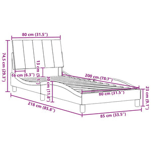 Bettgestell Hanko Taupe 80x200 cm