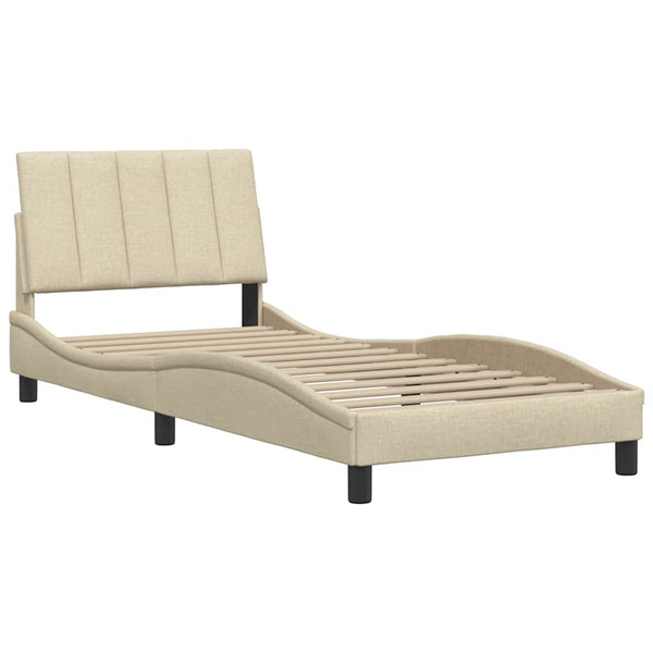 Bettgestell Creme 80x200 cm Stoff