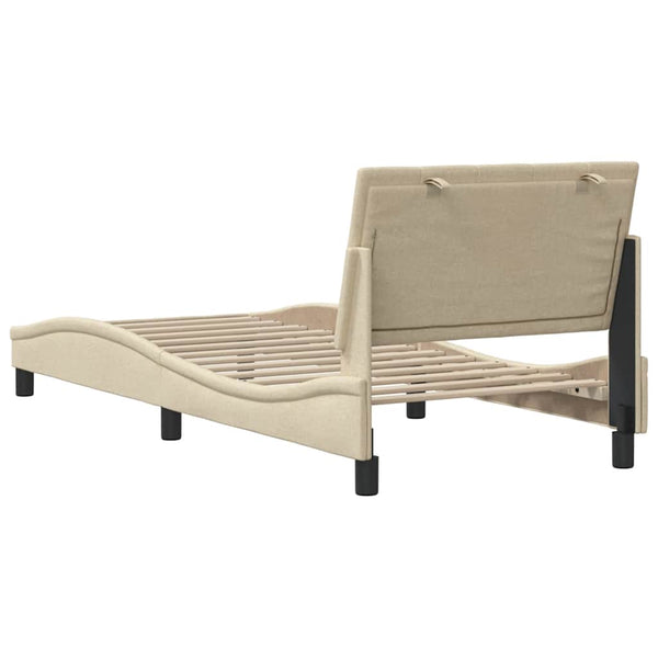 Bettgestell Creme 80x200 cm Stoff