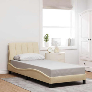 Bettgestell Creme 80x200 cm Stoff
