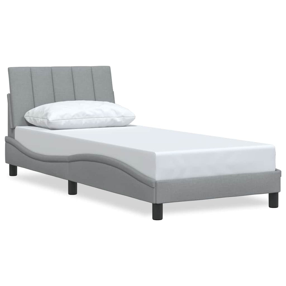 vidaXL "Hanko" Bed Frame without Mattress Light Grey 90x190 cm Fabric