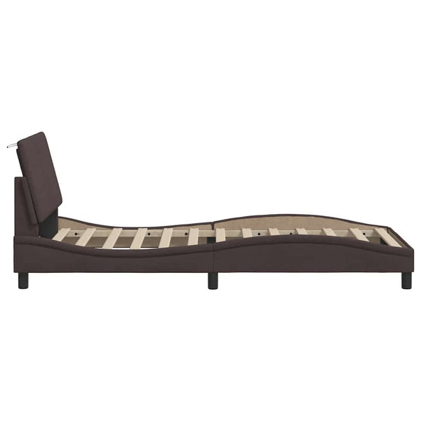 Bettgestell Dunkelbraun 90x190 cm Stoff