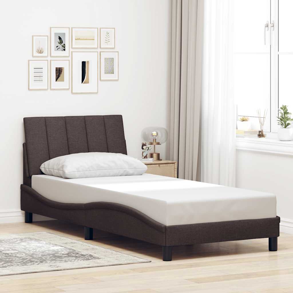 Bettgestell Dunkelbraun 90x190 cm Stoff