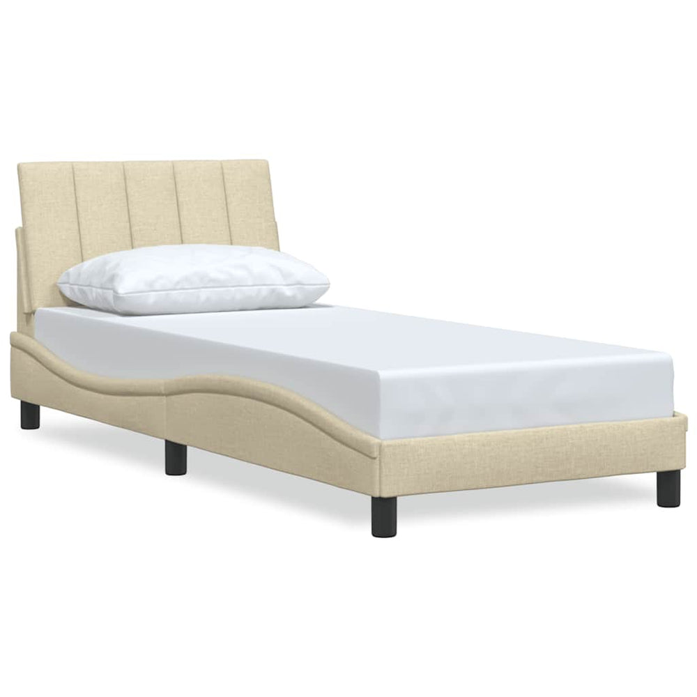 vidaXL "Hanko" Cream Bed Frame without Mattress 90x190 cm Fabric