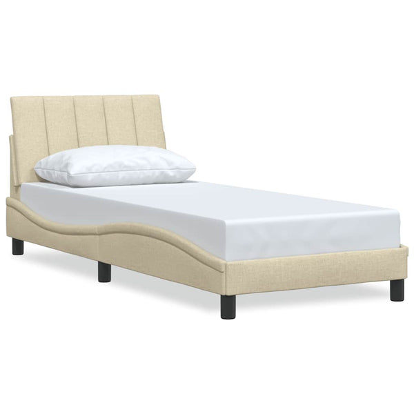 Bettgestell Creme 90x190 cm Stoff