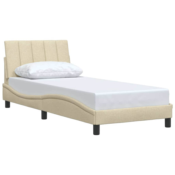 Bettgestell Creme 90x190 cm Stoff