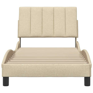 Bettgestell Creme 90x190 cm Stoff