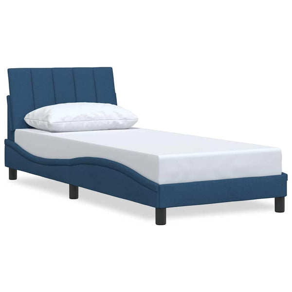 Bettgestell Stoff Blau 90x190 cm
