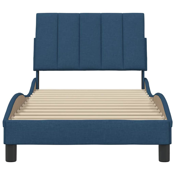 Bettgestell Stoff Blau 90x190 cm