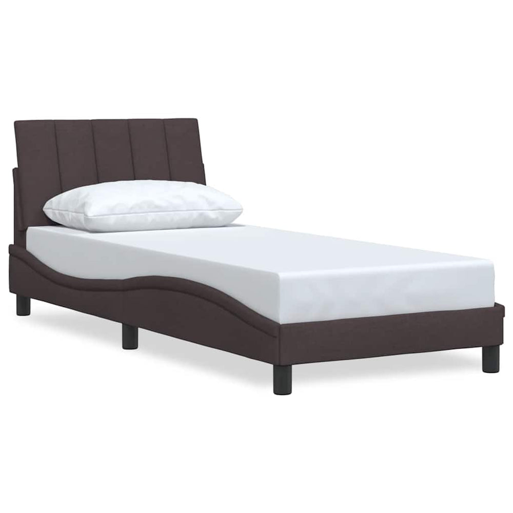 vidaXL Bed Frame without Mattress "Hanko" Dark Brown 90x200 cm Fabric