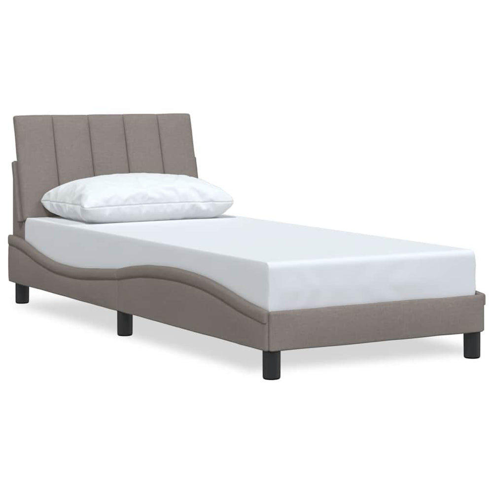 vidaXL "Hanko" Bed Frame without Mattress Taupe 90x200 cm Fabric