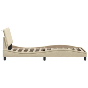 Bettgestell Creme 90x200 cm Stoff