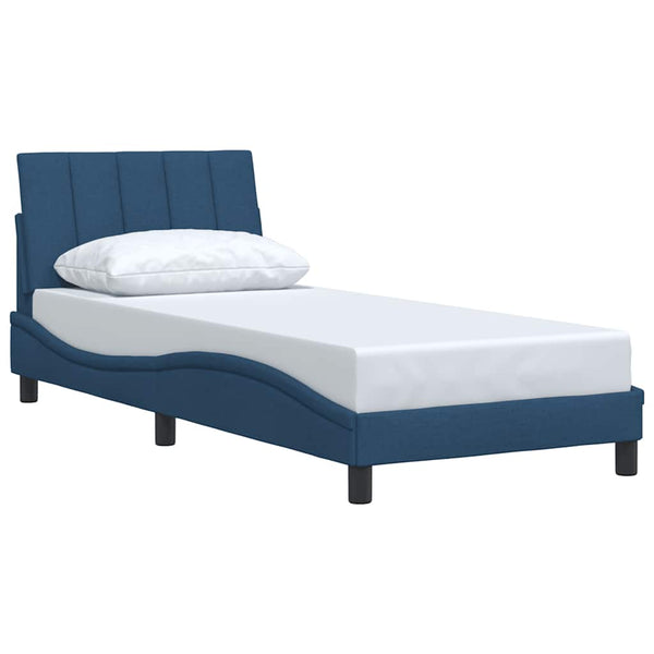 Bettgestell Stoff Blau 90x200 cm