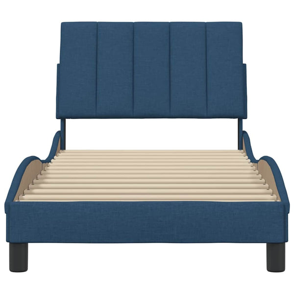 Bettgestell Stoff Blau 90x200 cm