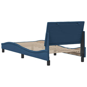 Bettgestell Stoff Blau 90x200 cm