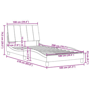 Bettgestell Hanko Hellgrau 100x200 cm