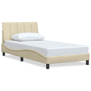 Bettgestell Creme 100x200 cm Stoff