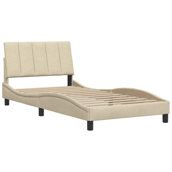 Bettgestell Creme 100x200 cm Stoff