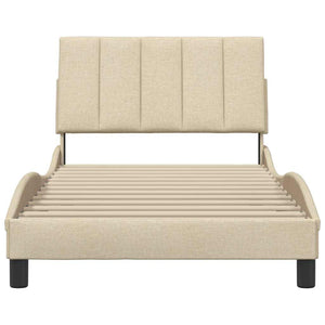 Bettgestell Creme 100x200 cm Stoff