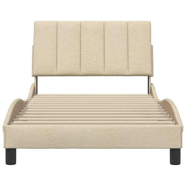 Bettgestell Creme 100x200 cm Stoff