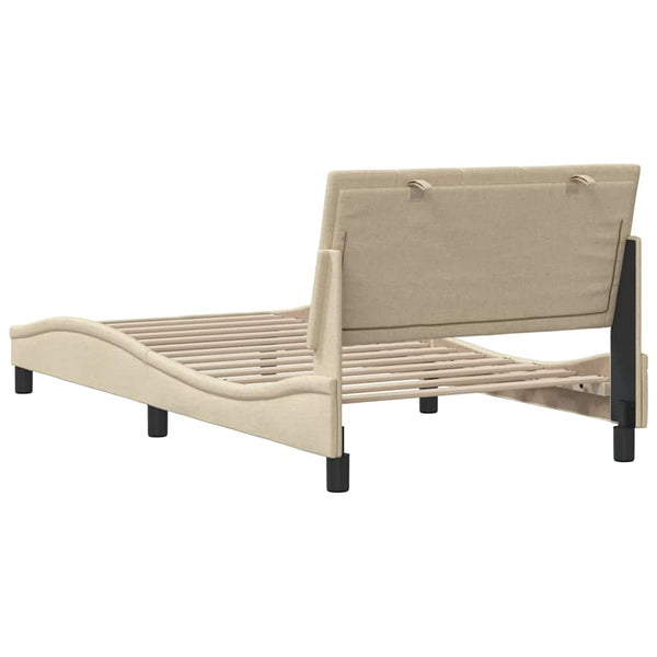 Bettgestell Creme 100x200 cm Stoff