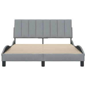 Bettgestell Hellgrau 140x190 cm Stoff