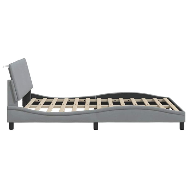 Bettgestell Hellgrau 140x190 cm Stoff